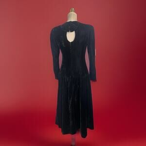Vintage Gunne Sax | Jessica McClintock | Black Velvet Dress | Witchy | Domme